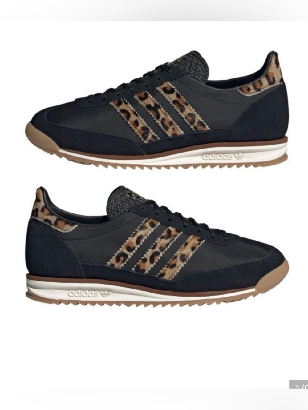 NEW adidas Originals SL 72 OG W Leopard Black Gum Sneakers Size 8